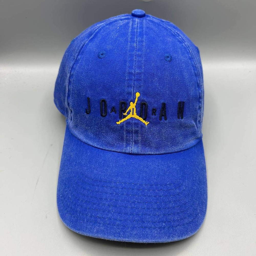 Air Jordan Hat Men Blue Embroidered Logo Jumpman Strap Back Cap